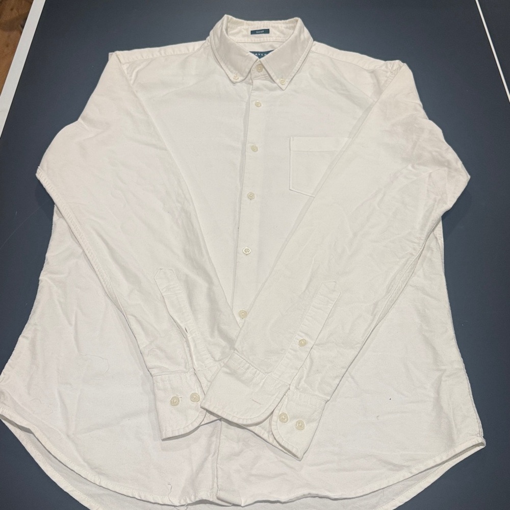Men's White Casual Button Down Shirt